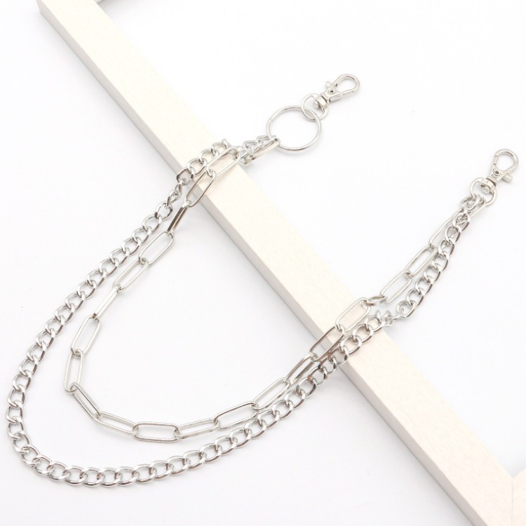 Body Jewelry High Quality - Podwójny Metalowy Łańcuch do Spodni w
