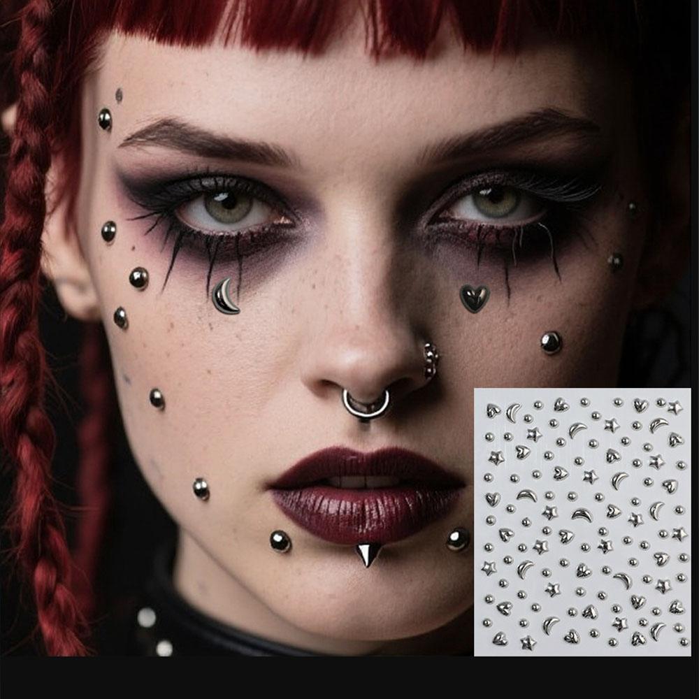 Body Jewelry Eyebrow - 1 arkusz akrylowych naklejek z cyrkoniami,