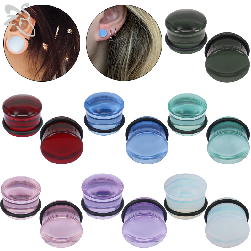 Body Jewelry Ear Plugs - ZS 2szt/lot Szklana zatyczka do uszu