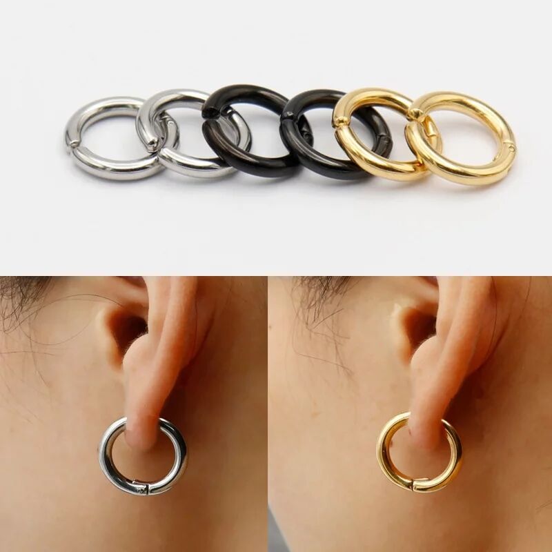 Body Jewelry Hoops - 2/6 sztuk fałszywe kolczyki Huggie Hoop