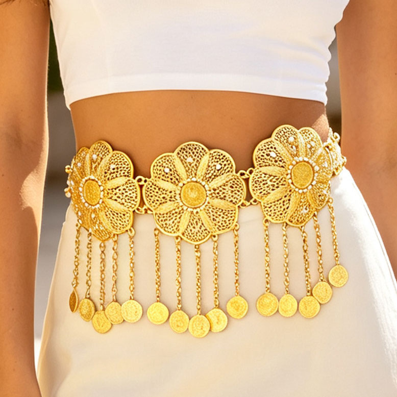 Body Jewelry Dubai - Arabski pas biodrowy w stylu Dubaju,