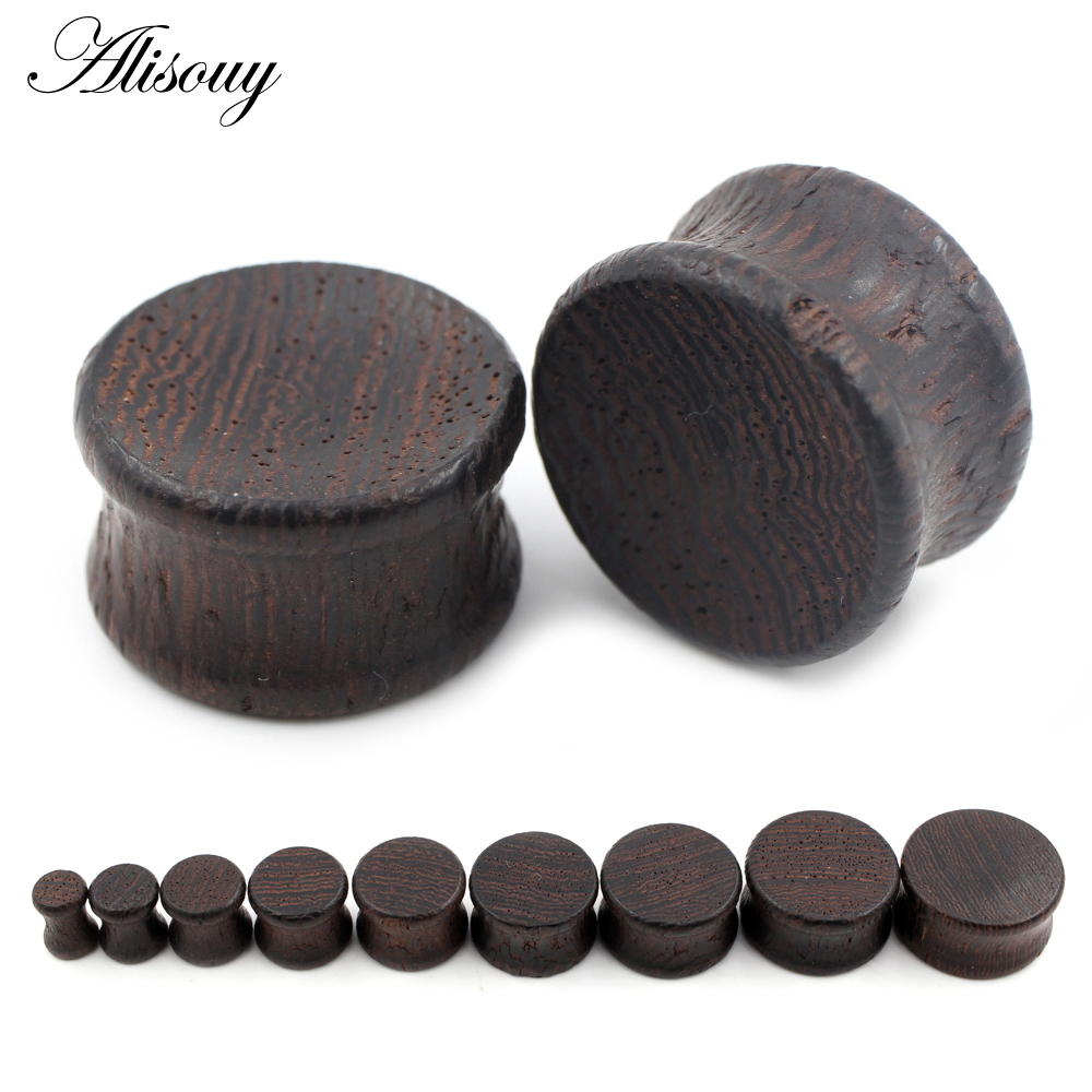 Body Jewelry Ear Plugs - Alisouy 2 sztuk 6-22mm drewno podwójnie