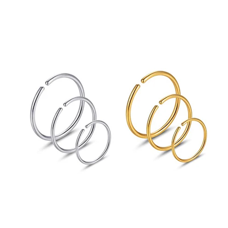 Body Jewelry Hoops - 6 sztuk/partia Hipoalergiczne kolczyki do nosa,