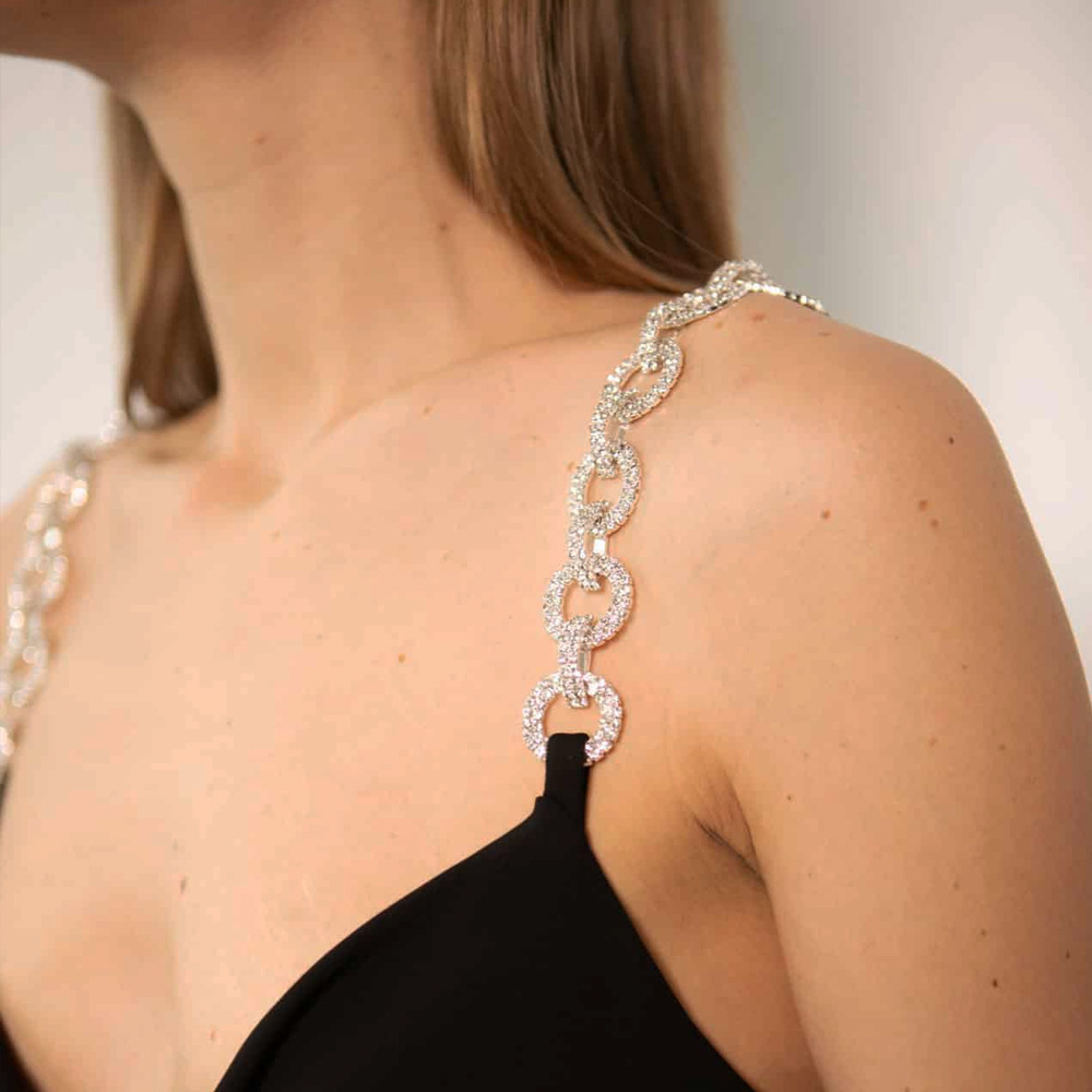 Body Jewelry Hoops - Ramiączka do biustonosza z kryształkami dla
