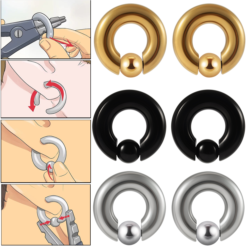 Body Jewelry Ear Gauges - 1PC Stal nierdzewna Duży rozmiar Utrzymujący