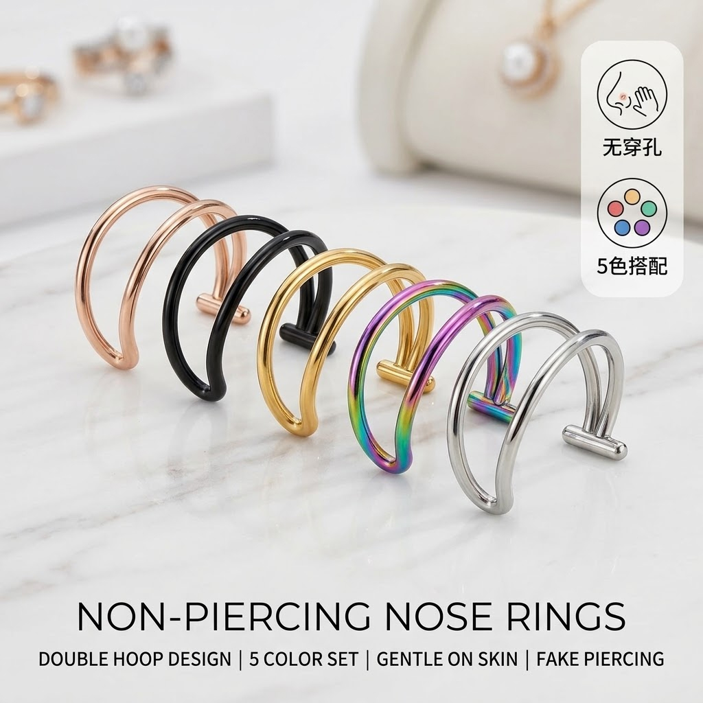 2 sztuki sztucznych kolczyków  – Body Jewelry Hoops recenzja i cena