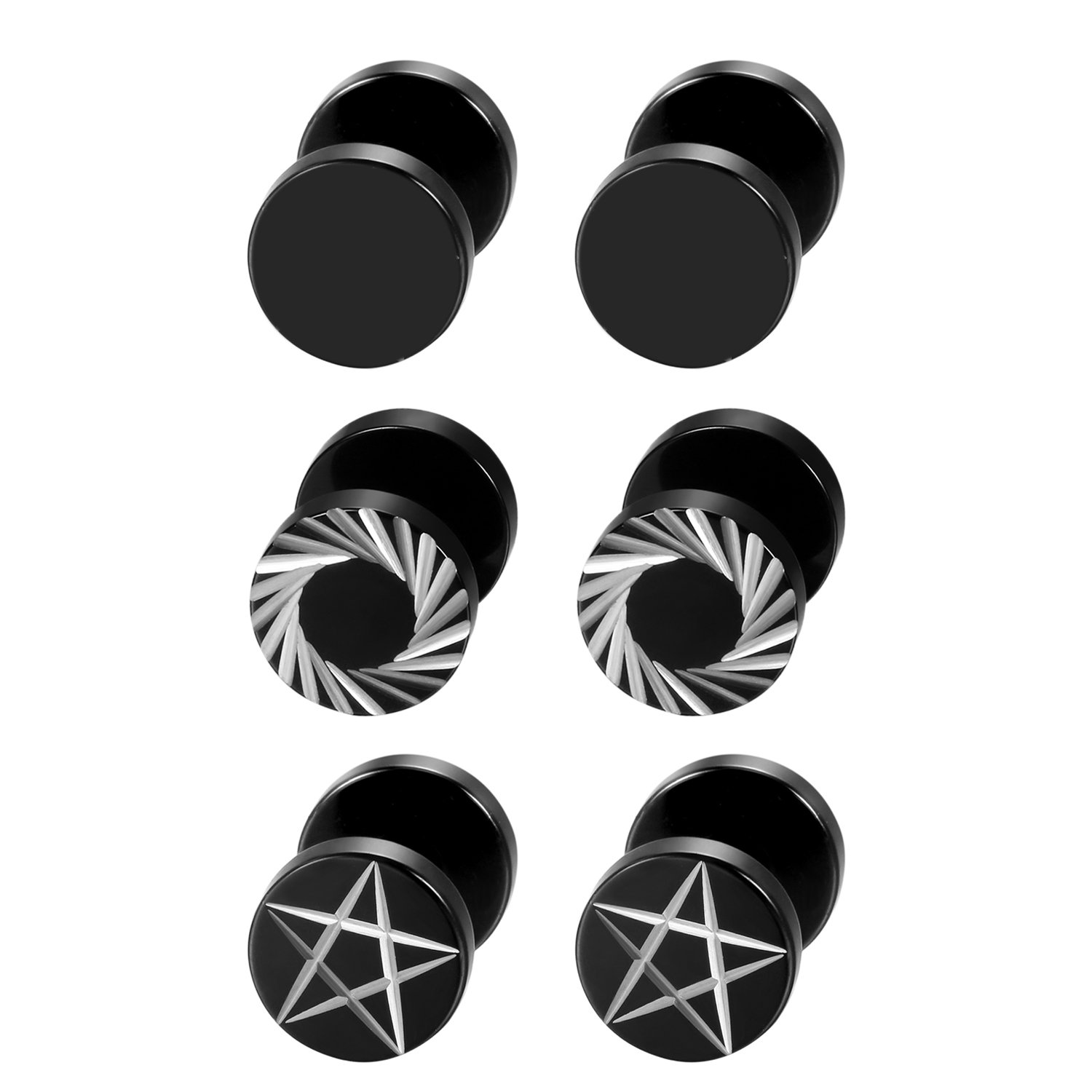 2 sztuk/6 sztuk czarne stal ni – Body Jewelry Ear Plugs recenzja i cena