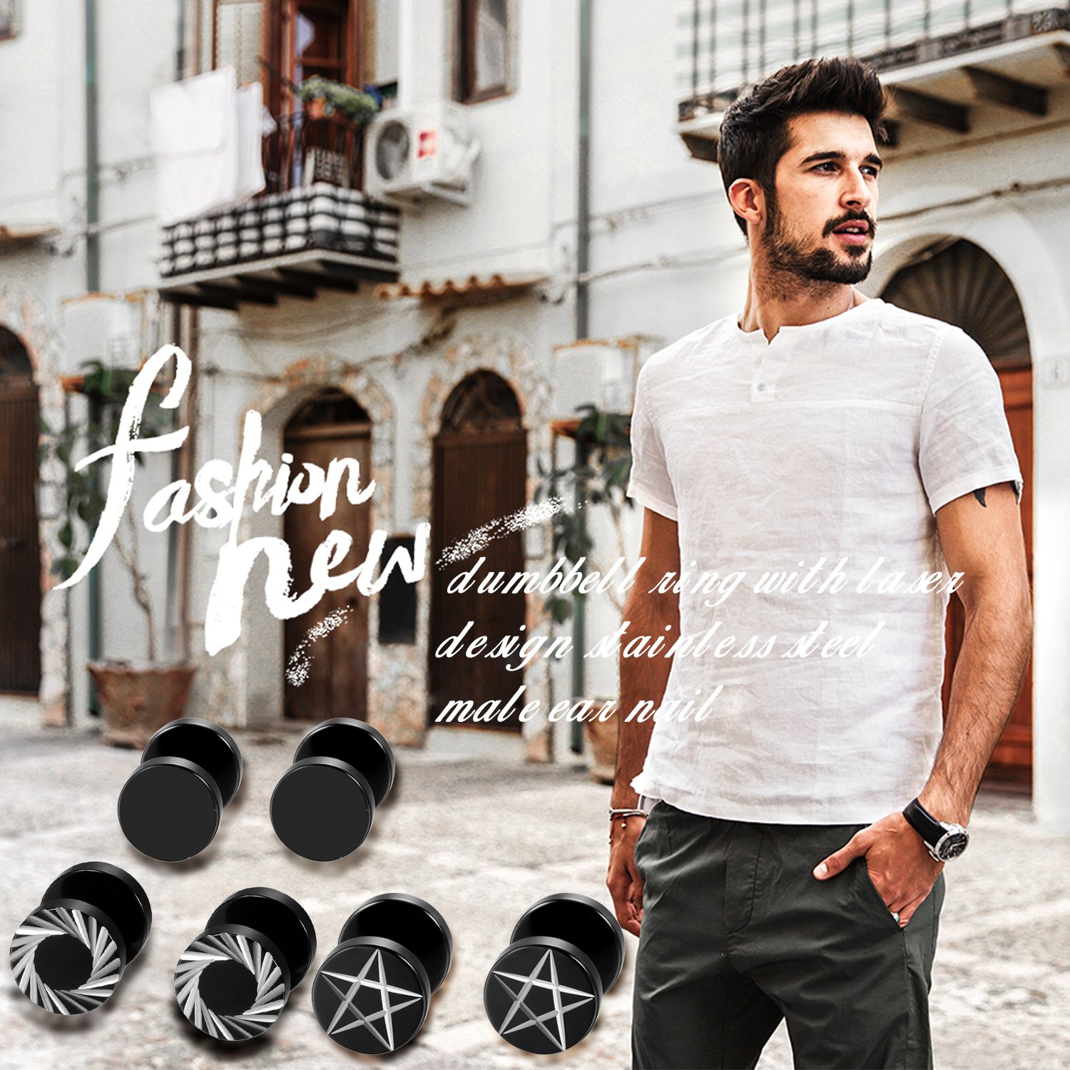 2 sztuk/6 sztuk czarne stal ni – Body Jewelry Ear Plugs recenzja i cena