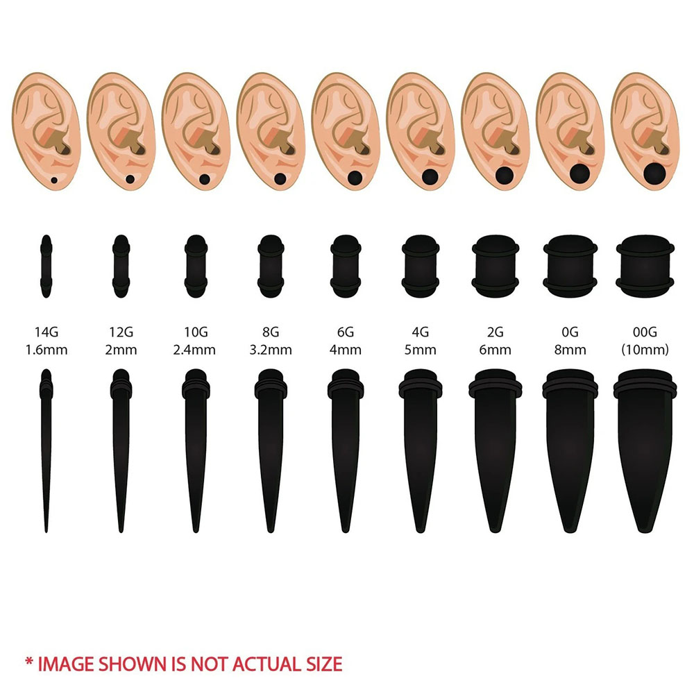 1 Zestaw stożków do uszu Czarn – Body Jewelry Ear Plugs recenzja i cena