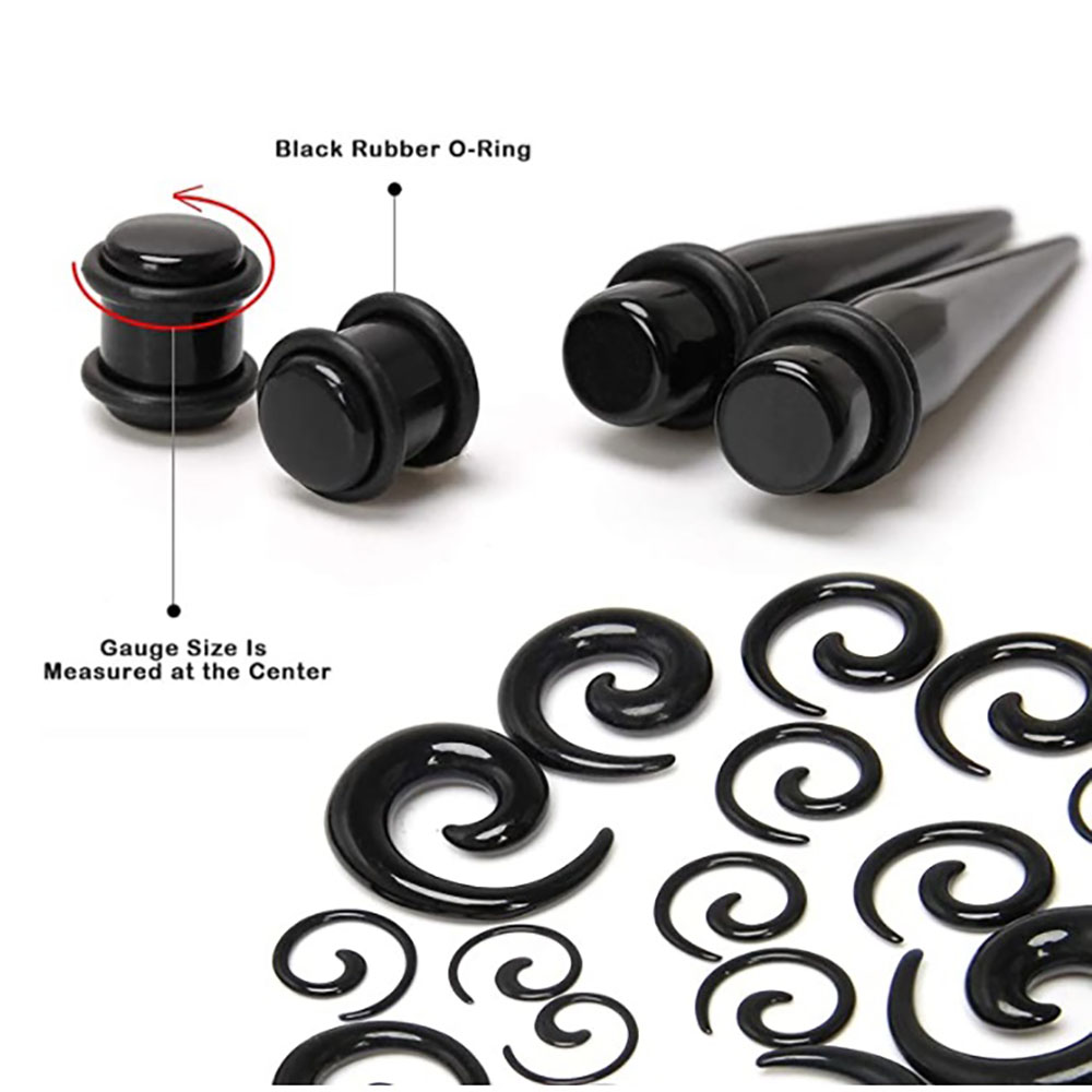 1 Zestaw stożków do uszu Czarn – Body Jewelry Ear Plugs recenzja i cena