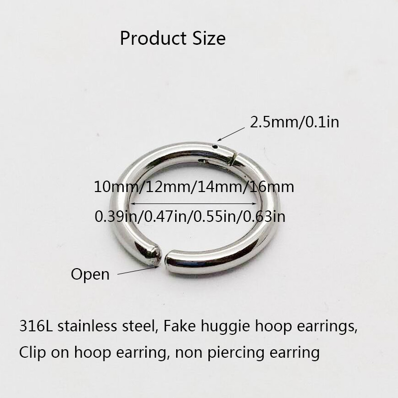 2/6 sztuk fałszywe kolczyki Hu – Body Jewelry Hoops recenzja i cena