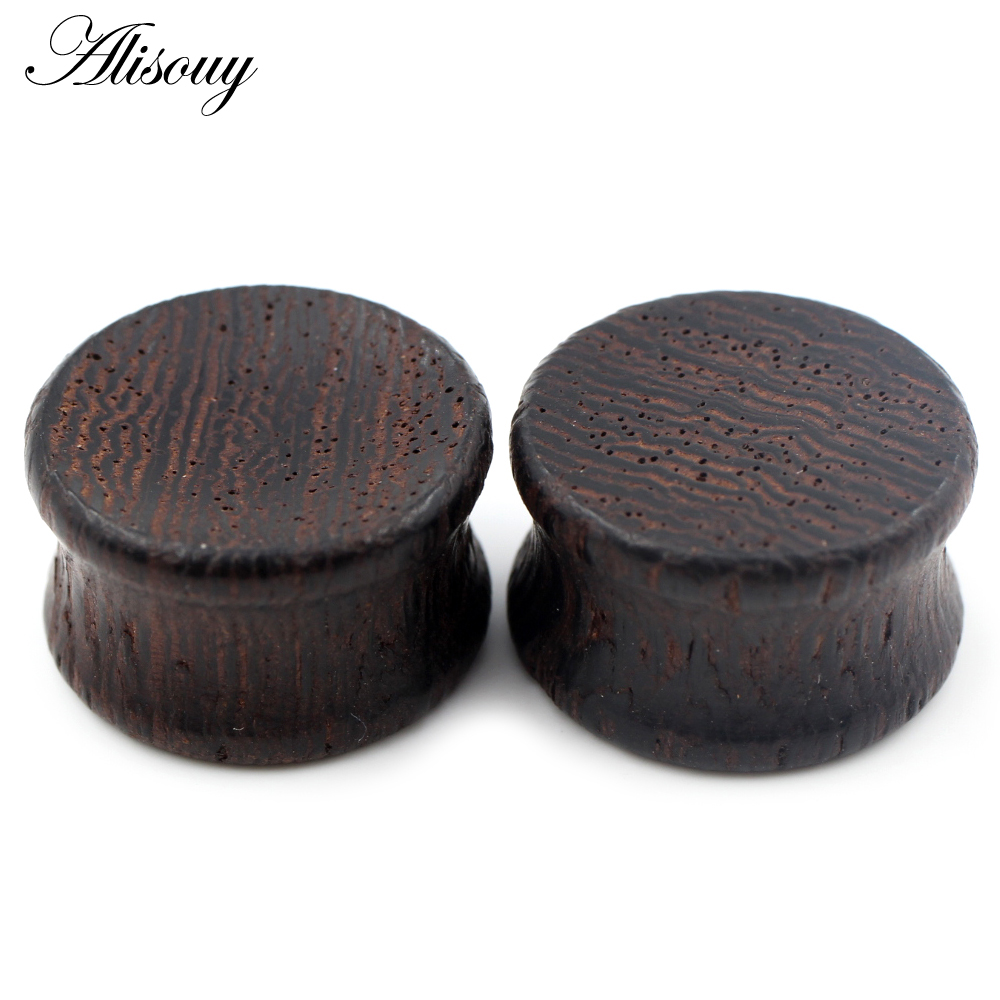 Alisouy 2 sztuk 6-22mm drewno  – Body Jewelry Ear Plugs recenzja i cena