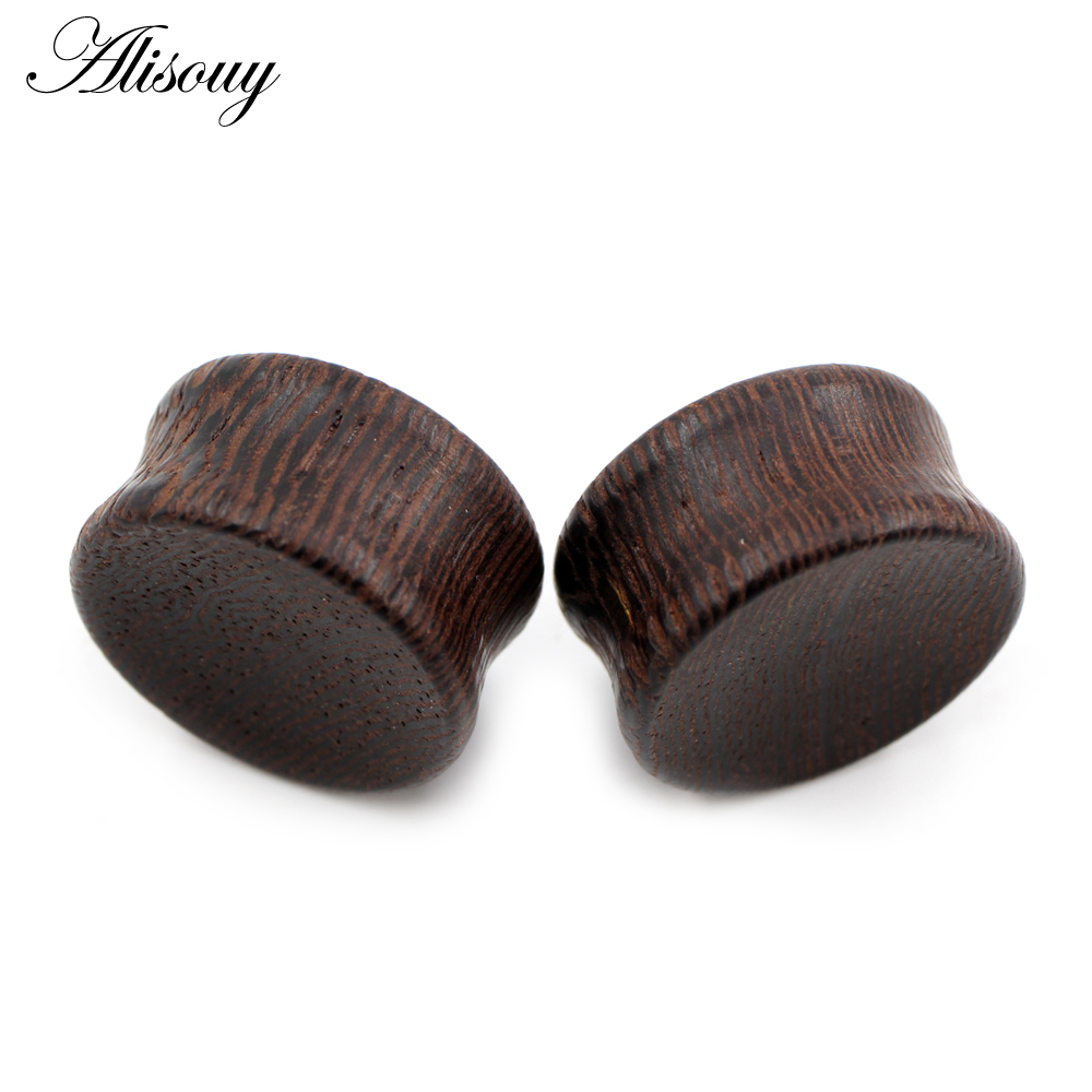 Alisouy 2 sztuk 6-22mm drewno  – Body Jewelry Ear Plugs recenzja i cena