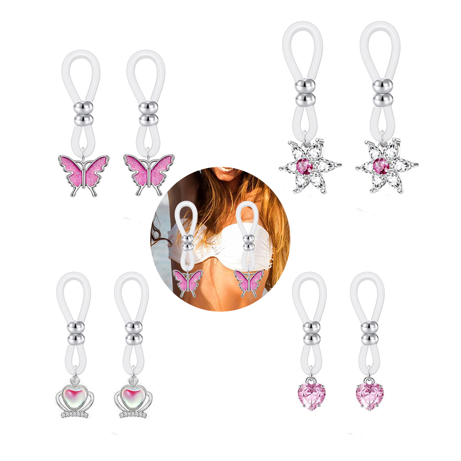 Alloy Silicone Butterfly Heart – Body Jewelry Hoops recenzja i cena
